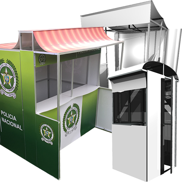 Casetas y kioskos publicitarios, portátiles y desarmables